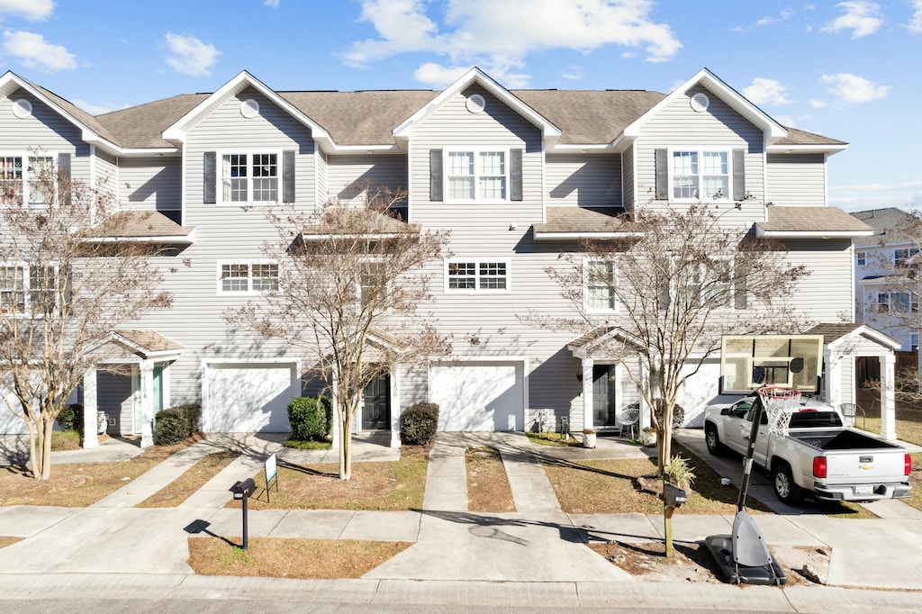 view of property featuring a garage