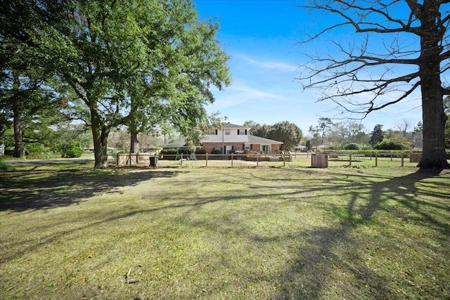 view of yard with fence