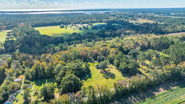 birds eye view of property with a rural view