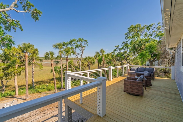 123 Jungle Rd, Edisto Island, SC 29438 - wooden terrace featuring an outdoor hangout area