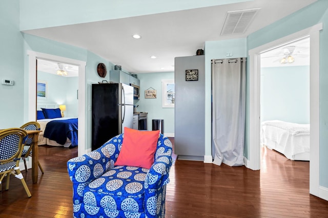 123 Jungle Rd, Edisto Island, SC 29438 - living room featuring wood-type flooring, a ceiling fan, and recessed lighting