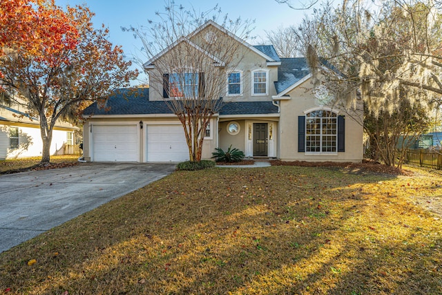 view of front property with a front lawn