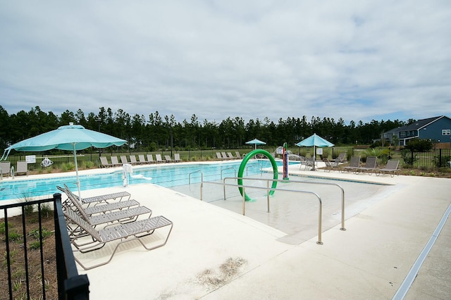 view of pool with a patio