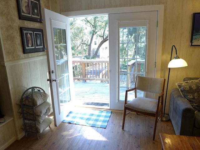 entryway featuring hardwood / wood-style floors