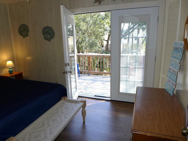 bedroom featuring dark wood-type flooring