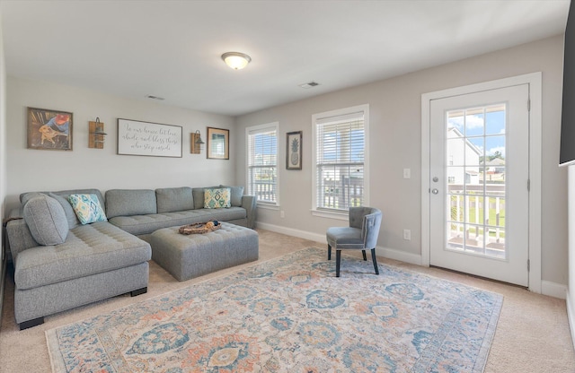 view of carpeted living room