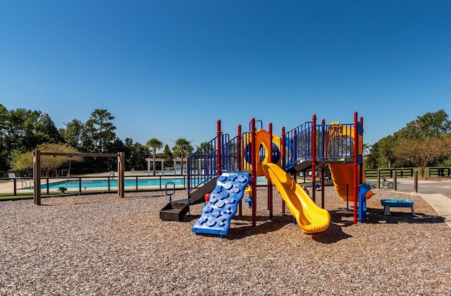 view of play area with a community pool