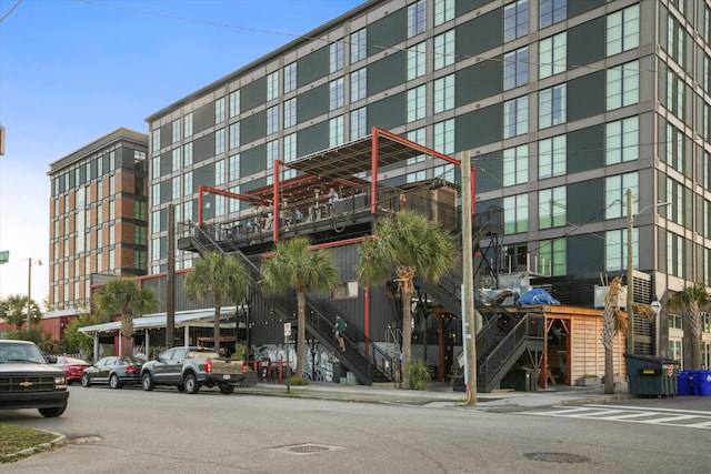 view of building exterior with stairway