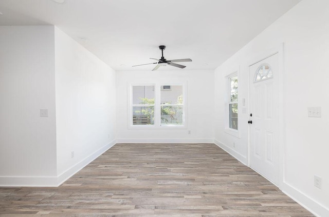 2924 Chicora Ave, North Charleston, SC 29405 - empty room with a ceiling fan and wood finished floors