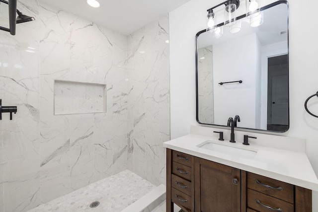 2924 Chicora Ave, North Charleston, SC 29405 - bathroom featuring vanity and a marble finish shower