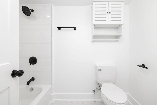 2924 Chicora Ave, North Charleston, SC 29405 - bathroom with marble look tile flooring and shower / washtub combination