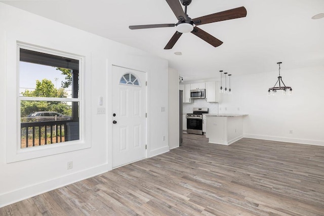 2924 Chicora Ave, North Charleston, SC 29405 - foyer with wood finished floors and ceiling fan