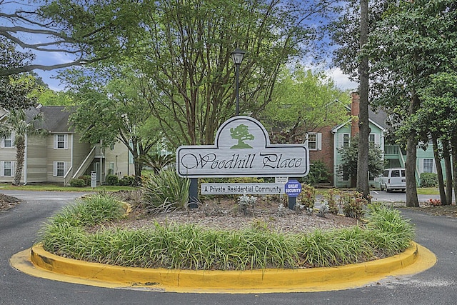 view of community sign