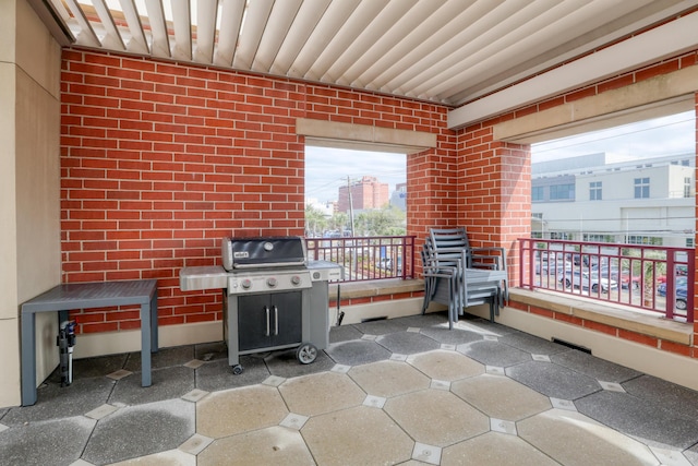 view of patio featuring grilling area