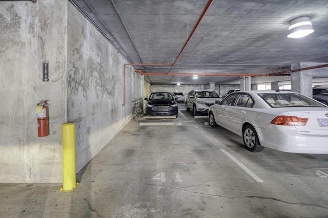 view of parking garage