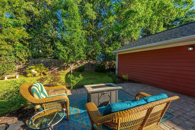view of patio / terrace with a fenced backyard
