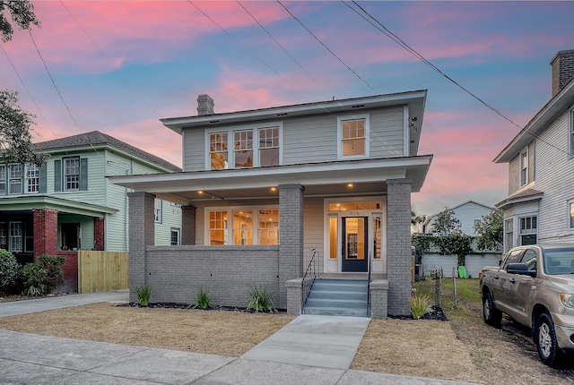 view of front of home with a porch