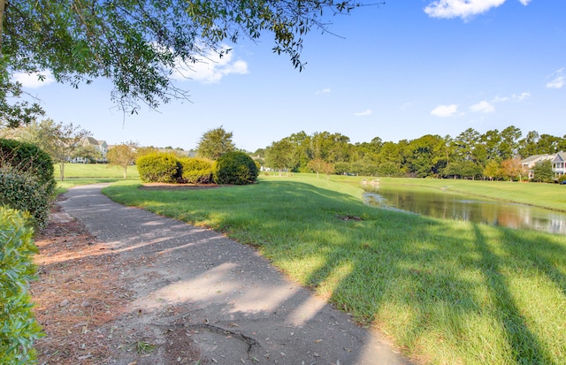 view of road featuring a water view