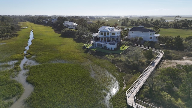 drone / aerial view with a rural view