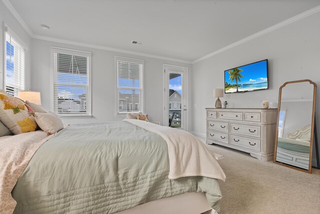 403 Cool Bend Ln, Summerville, SC 29486 - carpeted bedroom featuring crown molding, access to outside, and baseboards