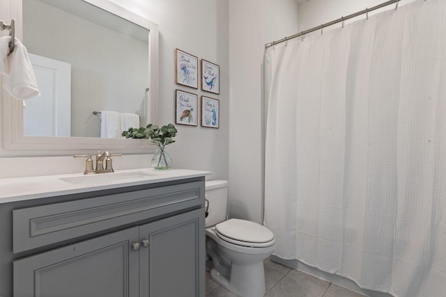 403 Cool Bend Ln, Summerville, SC 29486 - full bathroom with tile patterned floors, toilet, vanity, and curtained shower