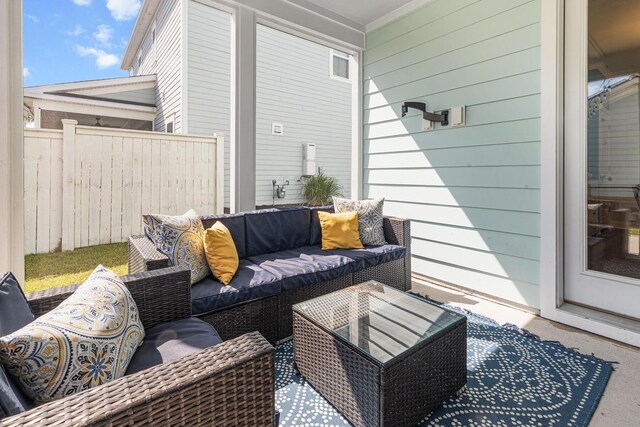 403 Cool Bend Ln, Summerville, SC 29486 - view of patio / terrace with outdoor lounge area and fence