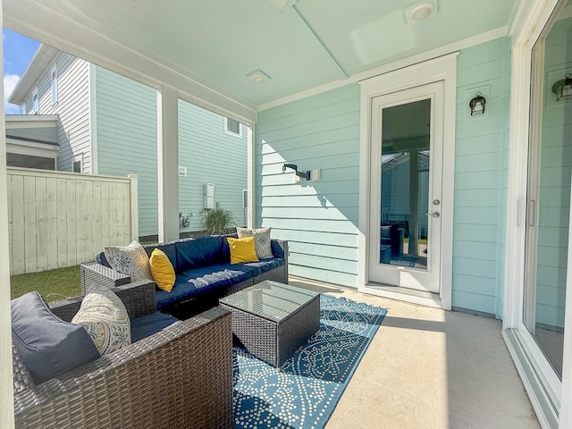 403 Cool Bend Ln, Summerville, SC 29486 - view of patio featuring an outdoor living space and fence