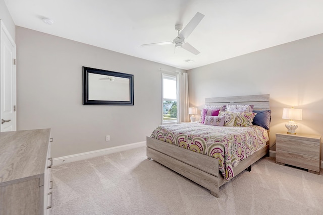 3173 Hugh Bennett Dr, Johns Island, SC 29455 - bedroom featuring light carpet, baseboards, and ceiling fan