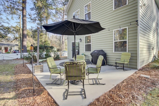 view of patio with area for grilling