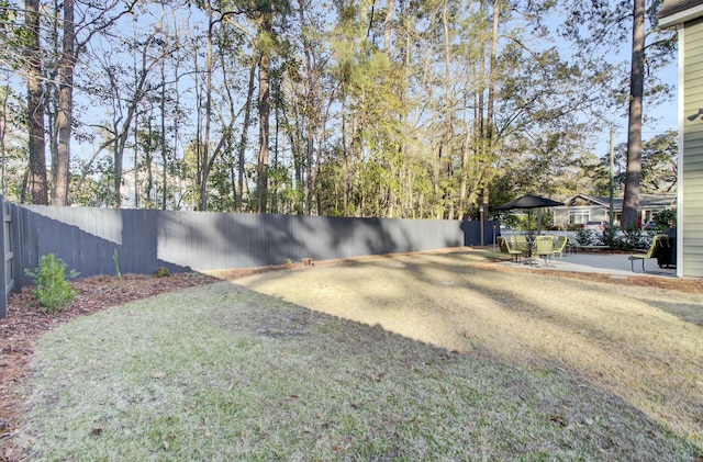 view of yard with a patio