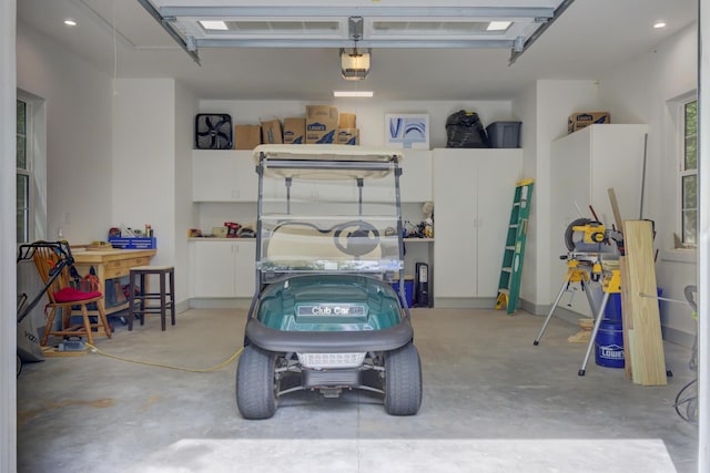 garage featuring a garage door opener