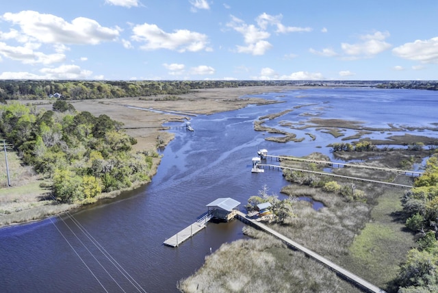 aerial view of a large body of water