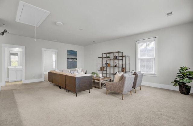 view of carpeted living room