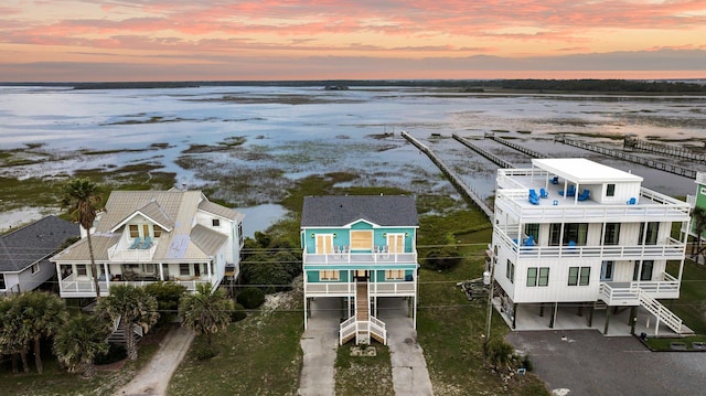 1568 E Ashley Ave, Folly Beach, SC 29439 - aerial view at dusk of a water view