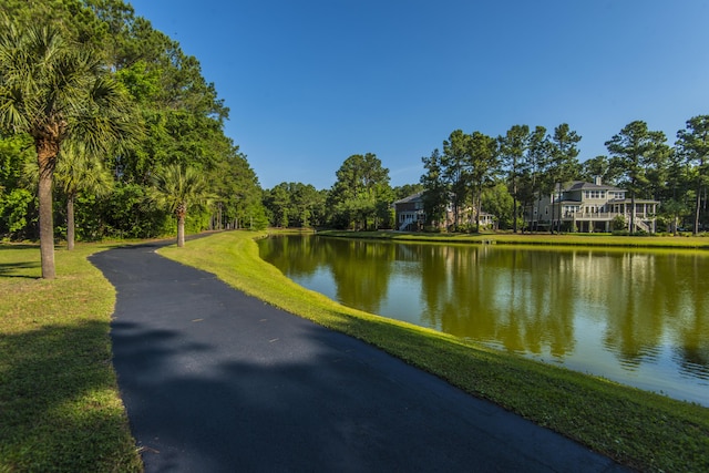 view of community featuring a water view