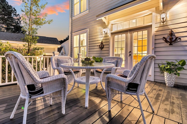 view of deck at dusk