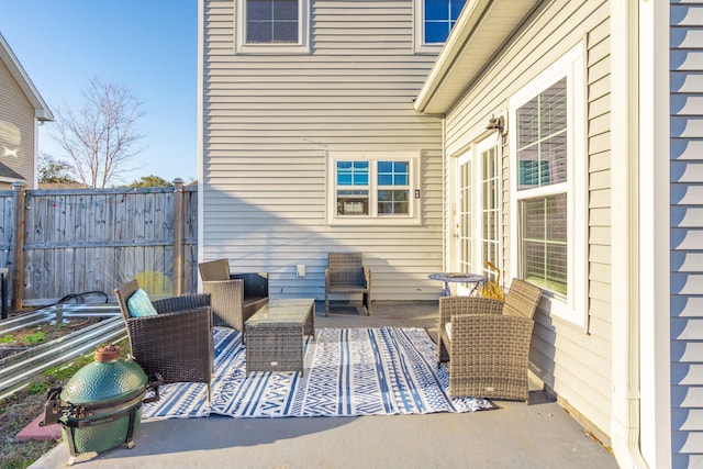 view of patio / terrace with an outdoor living space