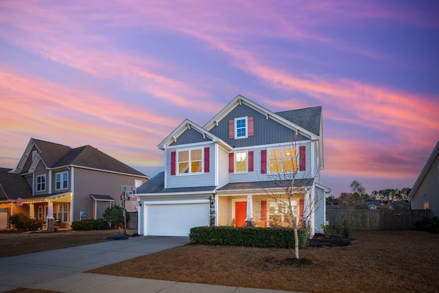 view of front facade with a garage