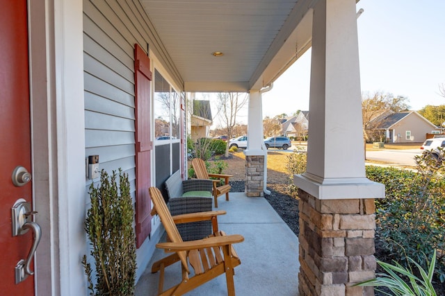 view of patio featuring covered porch