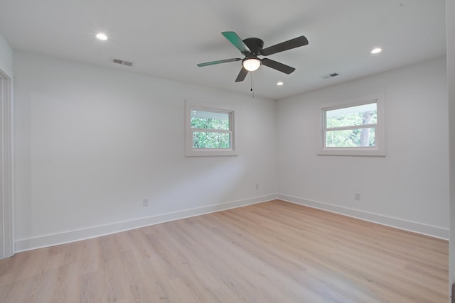 2135 Clayton St, Charleston, SC 29414 - empty room with plenty of natural light, light wood-style flooring, baseboards, recessed lighting, and ceiling fan