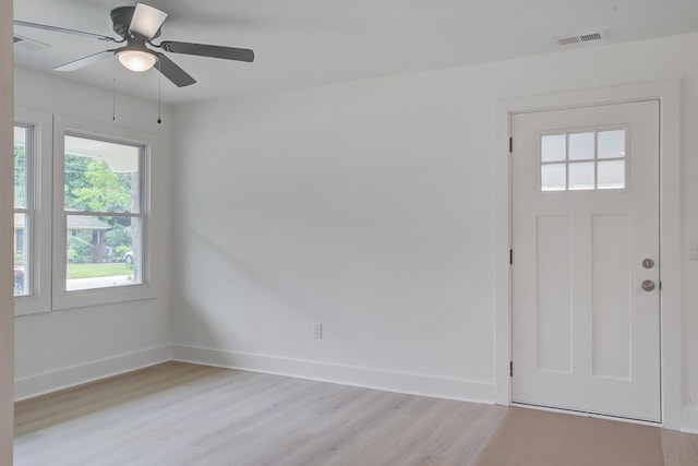 2135 Clayton St, Charleston, SC 29414 - foyer with light wood-type flooring, baseboards, and ceiling fan