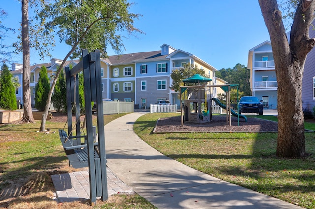 exterior space with a yard