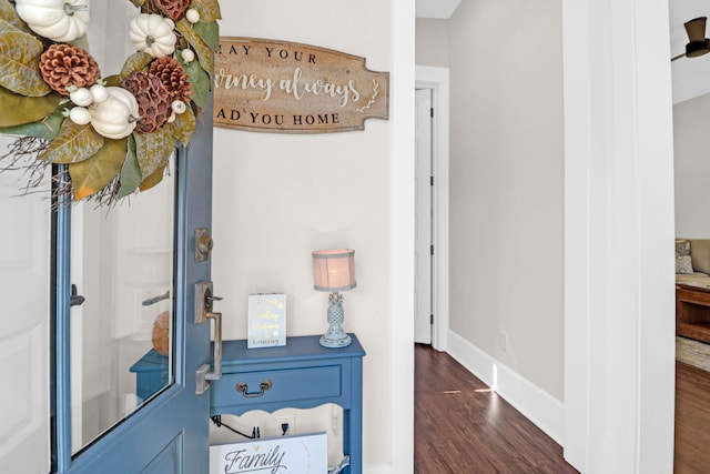 interior space featuring dark wood-type flooring