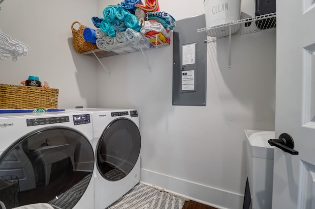 washroom featuring independent washer and dryer