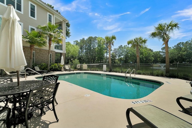 view of pool featuring a patio area