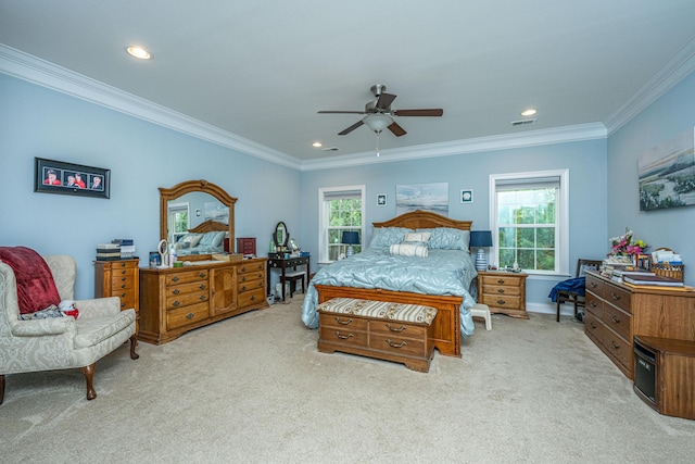 220 Brutus Ln, Summerville, SC 29485 - bedroom featuring carpet floors, multiple windows, ornamental molding, recessed lighting, and baseboards