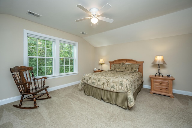 220 Brutus Ln, Summerville, SC 29485 - bedroom featuring carpet, lofted ceiling, baseboards, and ceiling fan