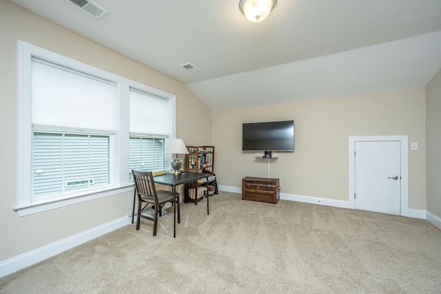 220 Brutus Ln, Summerville, SC 29485 - office space featuring carpet flooring, baseboards, and vaulted ceiling