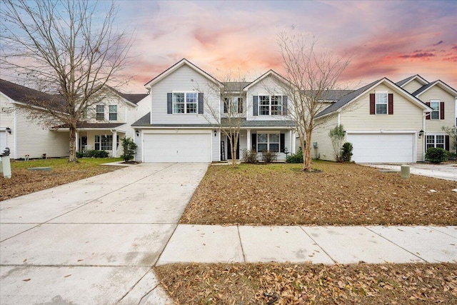 front of property featuring a garage