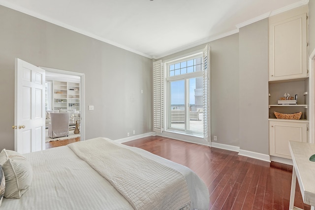 1 King Street 209 & 210, Charleston, SC 29401 - bedroom with dark wood finished floors and crown molding